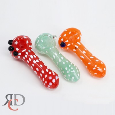 GLASS PIPE DOTTED FULL COLOR GP2632 1CT